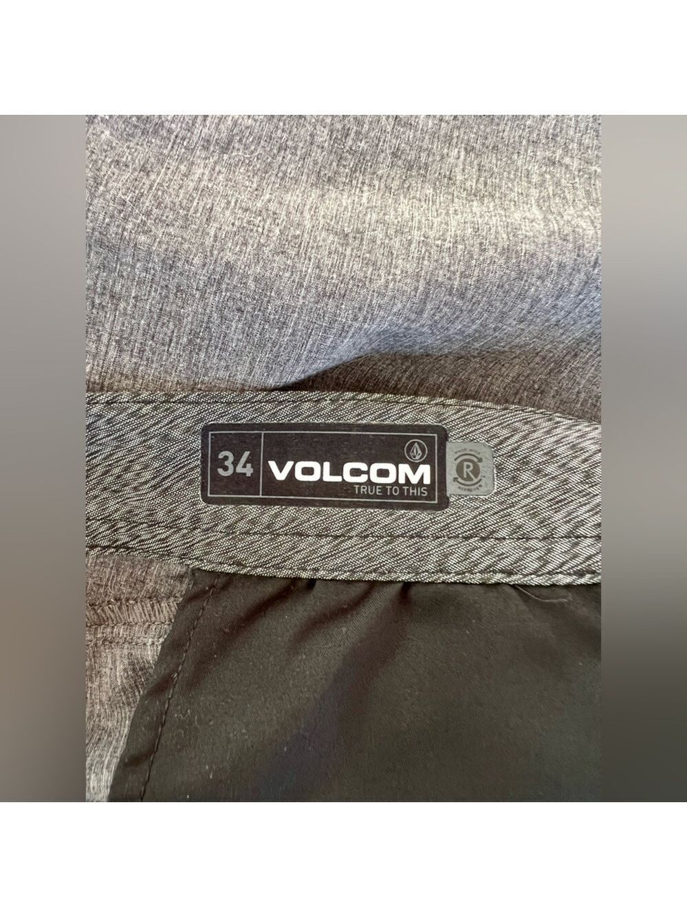 Volcom Men's Snt Frickin Static Surf Turf Hybrid Shorts Charcoal Size 34 - Picture 9 of 15